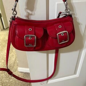Authentic Coach Ashton Baguette Red Leather. See pictures for Authenticity ID